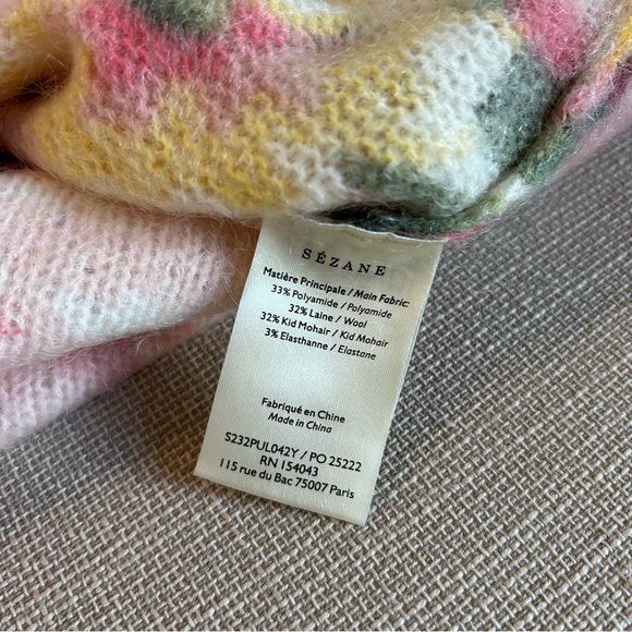 BEST Sezane Clarissa Jumper - London Bouquet Sweater Floral French Knit Causal - Picture 9 of 10